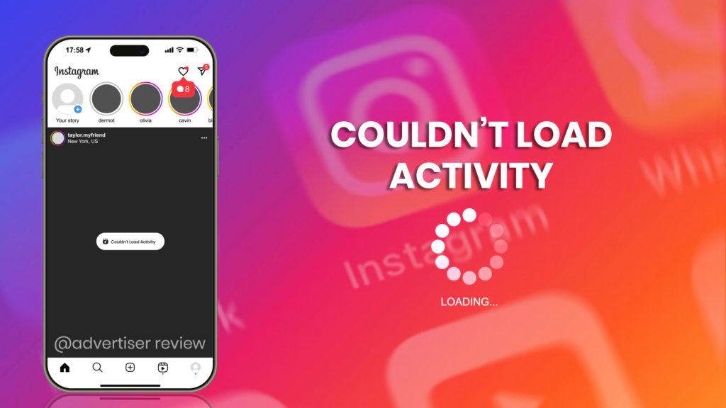 instagram couldn't load activity