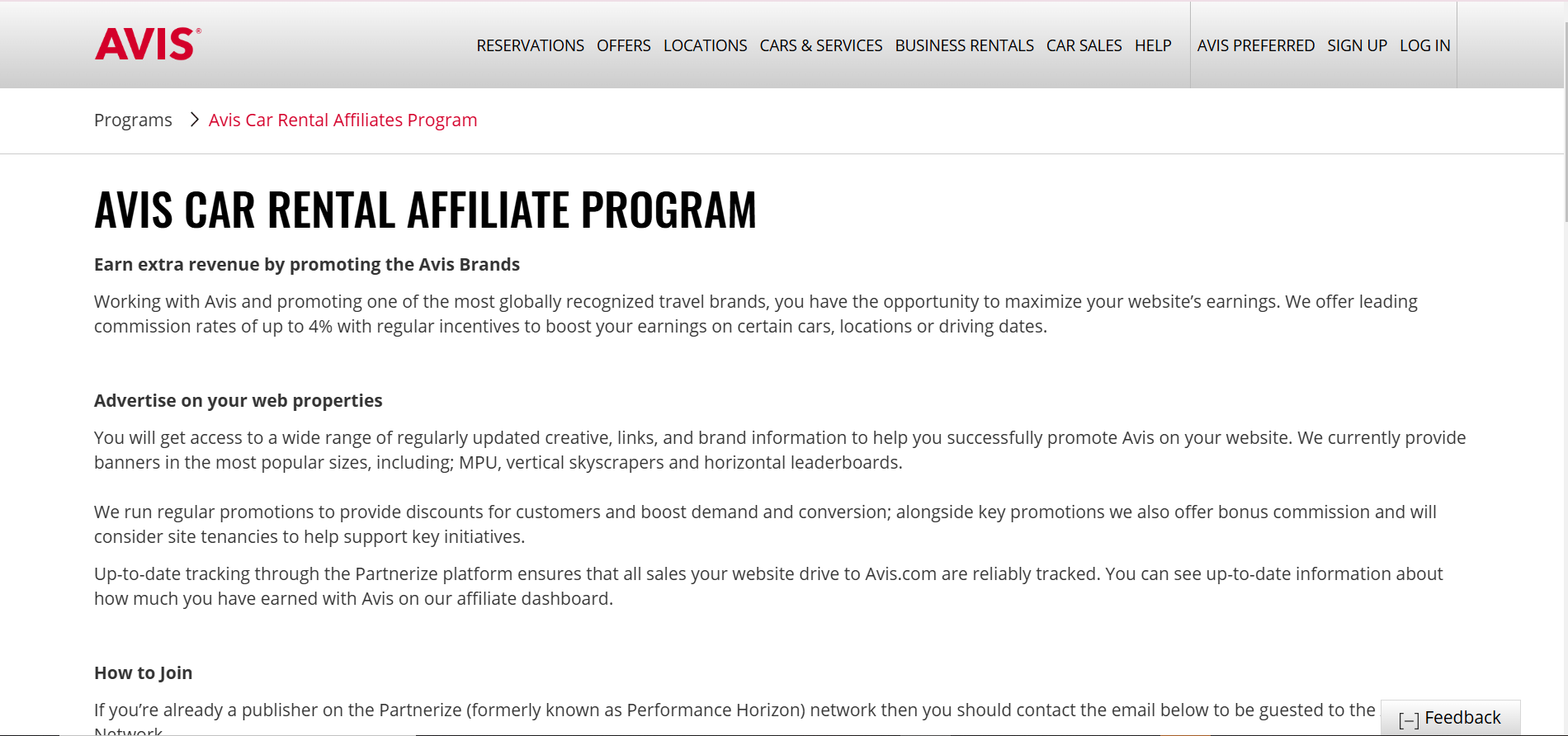 Avis Car Rental Affiliate Program