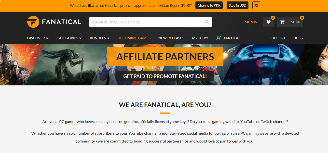 fanatical affiliated program