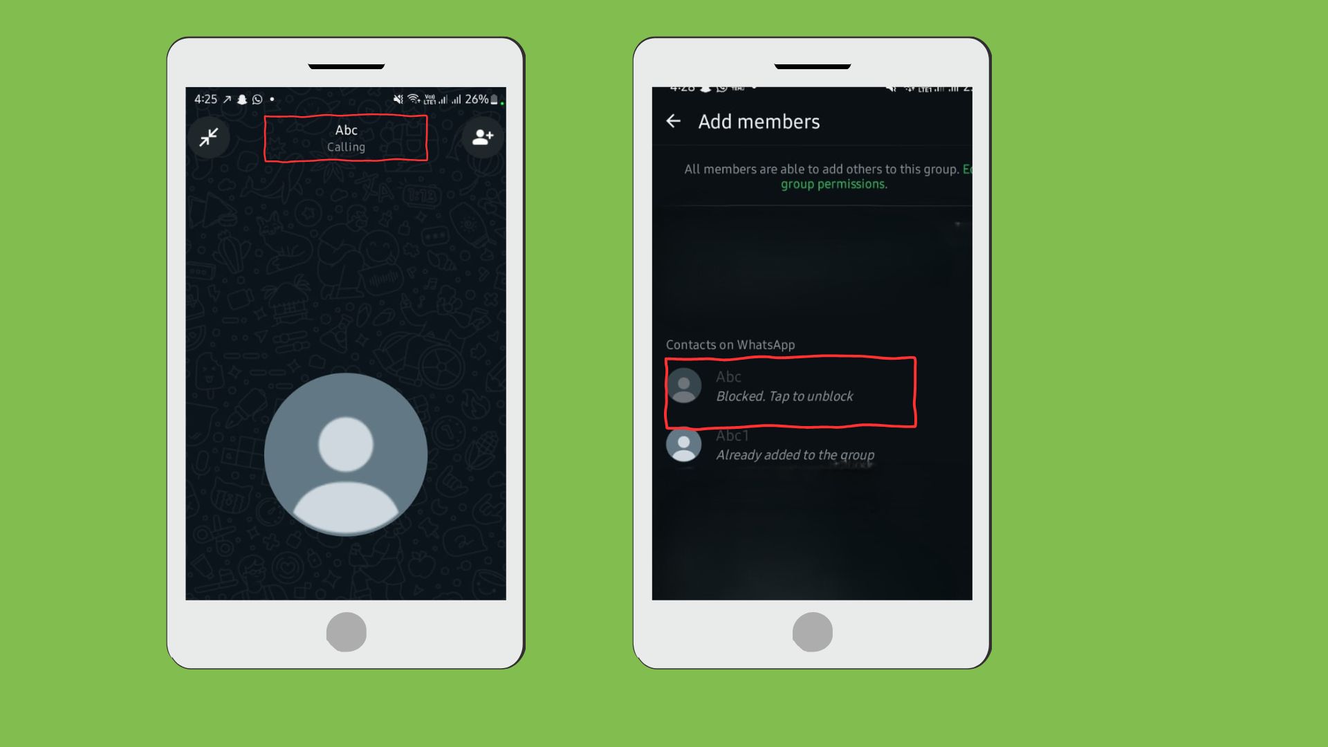 Call and Group Chat Indicators