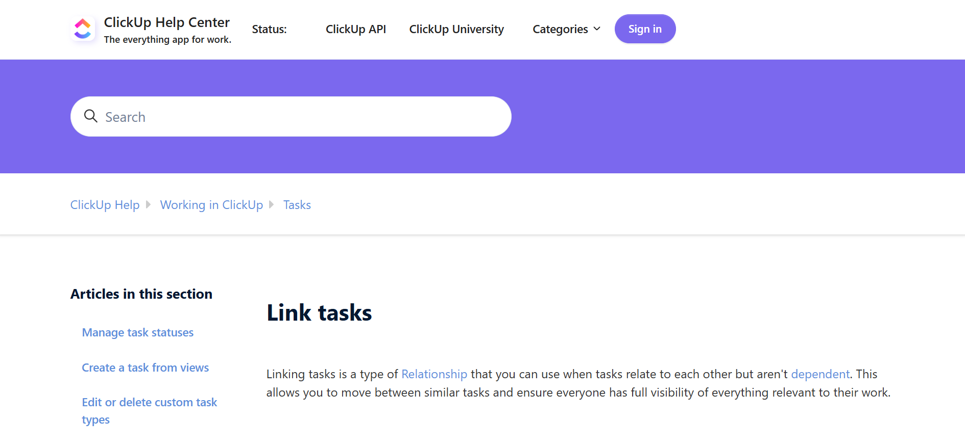 ClickUp work hub interface displaying project tasks, timelines, and dashboards