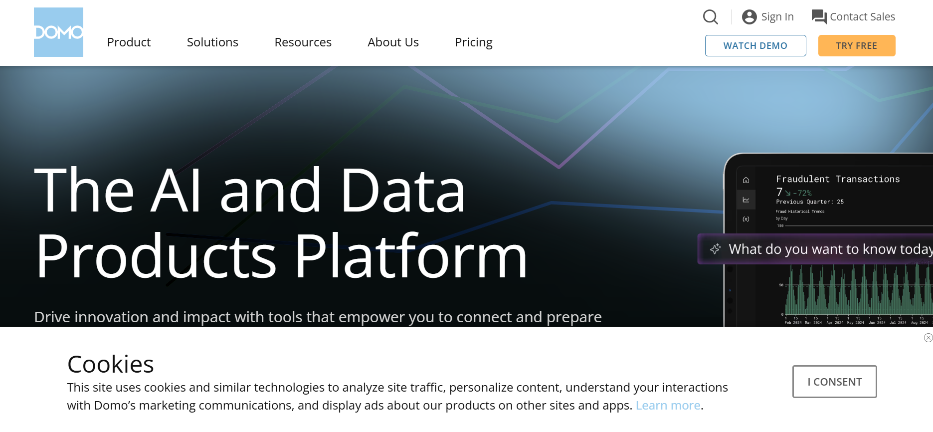 Domo real-time data insights" or "Domo cloud BI platform