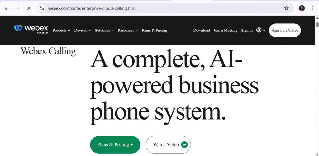 Cisco Webex – Best for Enterprise-Grade Features
