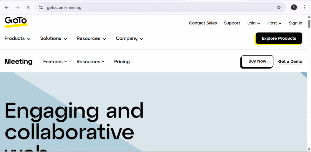 GoTo Meeting – Best for Professional Meetings