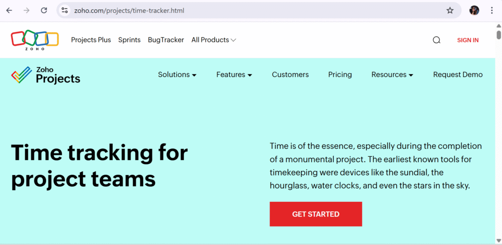 Zoho Projects Time Tracker