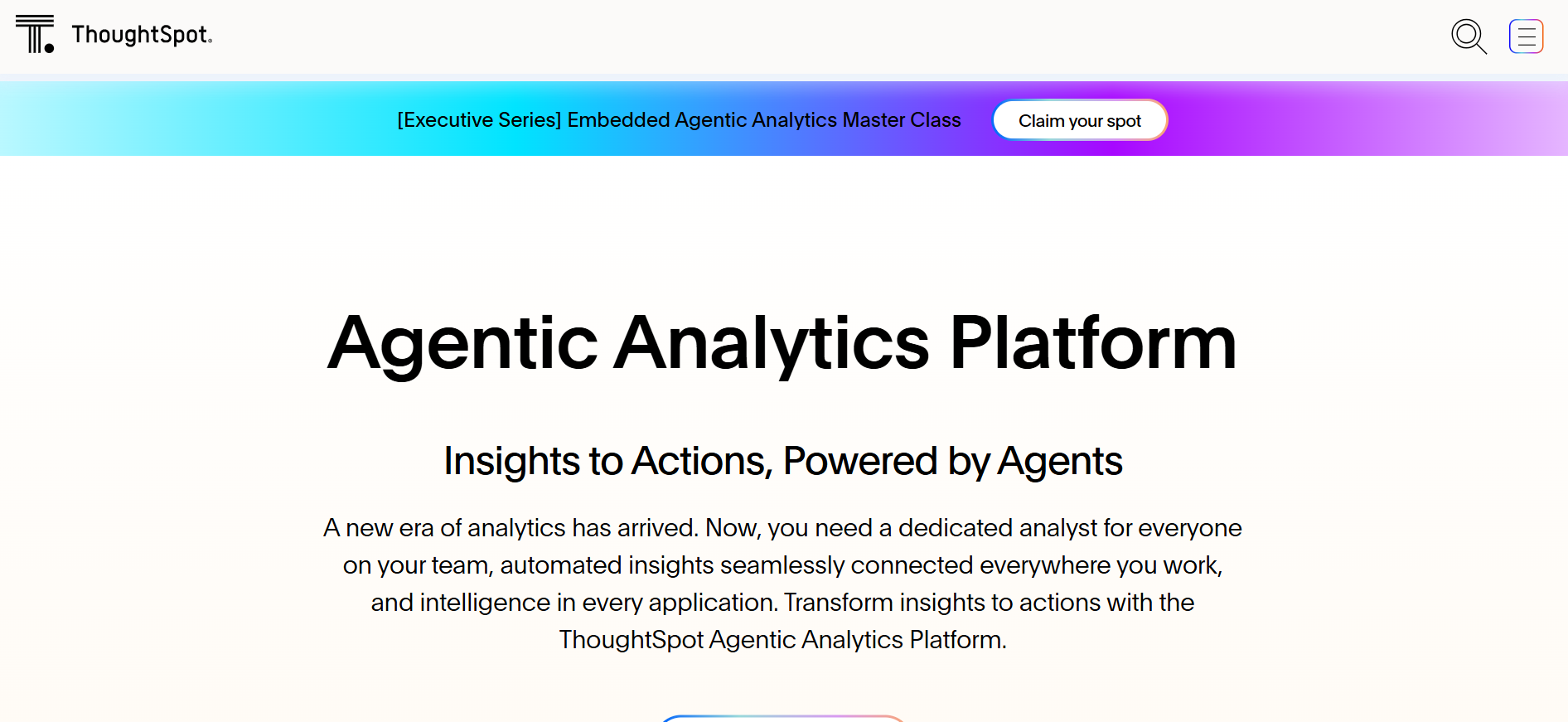 ThoughtSpot search-driven analytics" or "ThoughtSpot AI insights