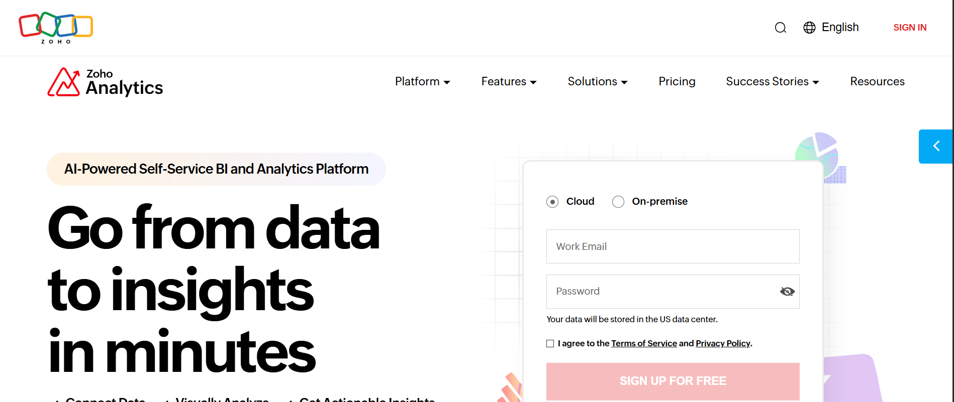Zoho Analytics affordable BI" or "Zoho Analytics data dashboard.