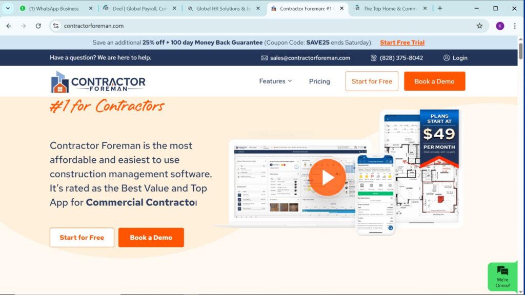 Contractor Foreman – Best for Small to Mid-Size Construction Firms with Essential Features