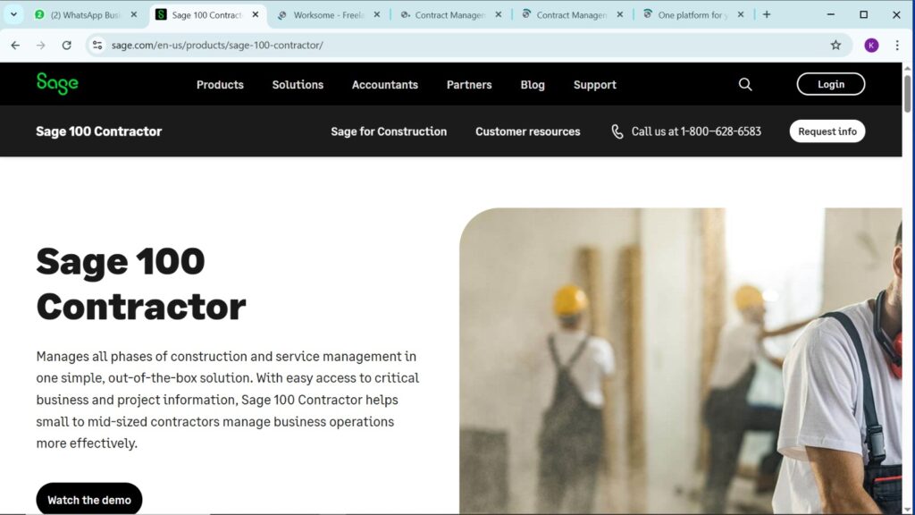 Sage 100 Contractor – Best for Comprehensive Construction Management with Financial Tracking