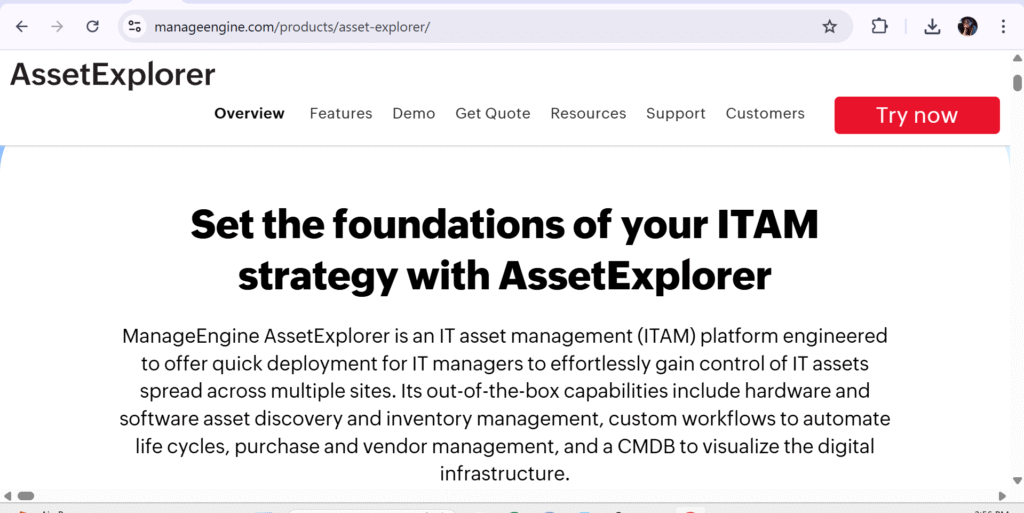 ManageEngine AssetExplorer