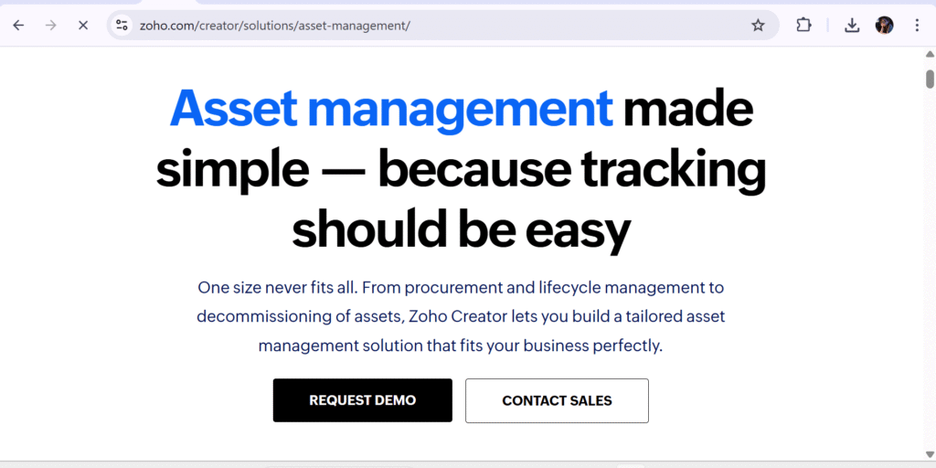 Zoho Asset Management