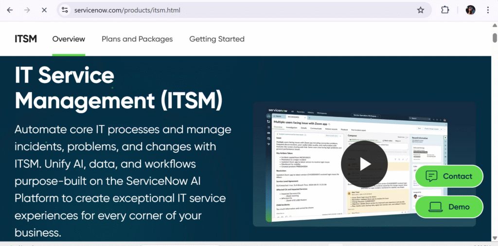 ServiceNow ITSM