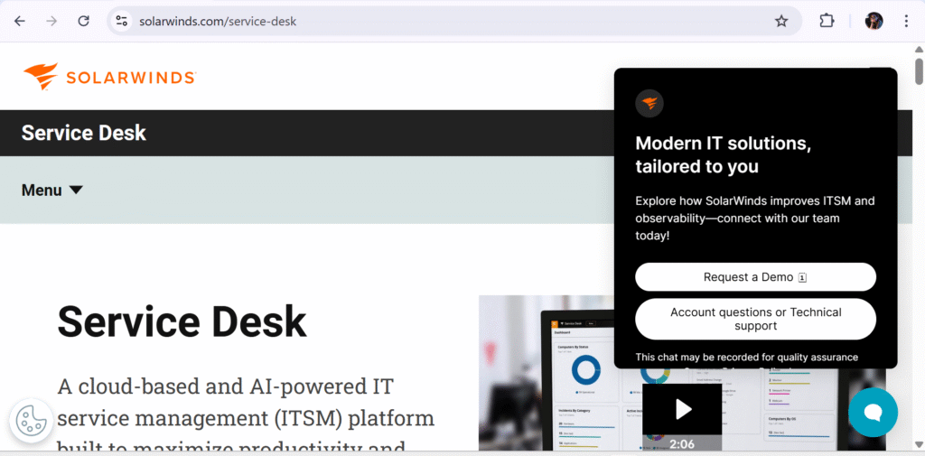 SolarWinds Service Desk