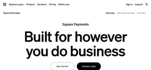 Square terminal - in-person payments.