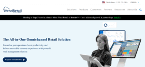 Vend cloud-based retail POS software dashboard displaying sales trends and customer information