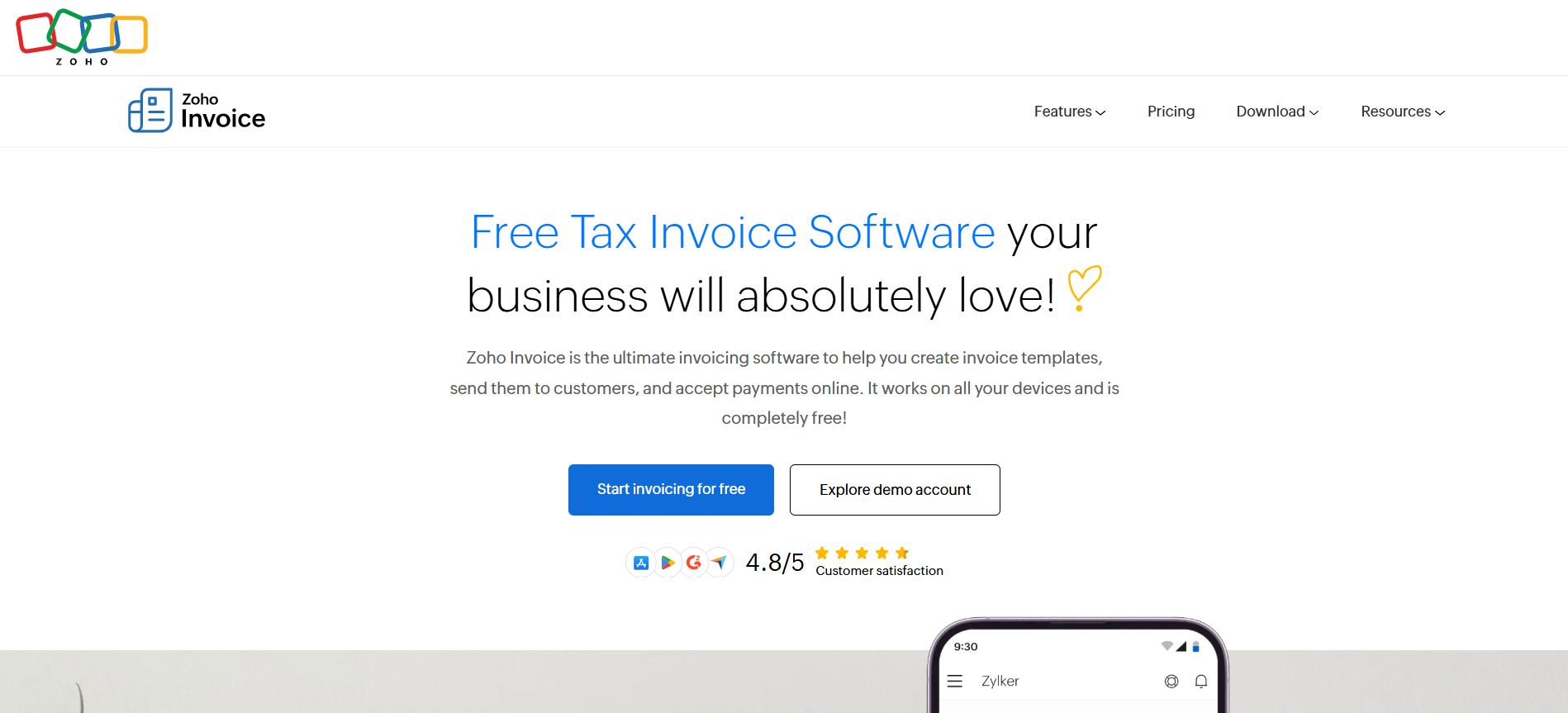 Zoho Invoice