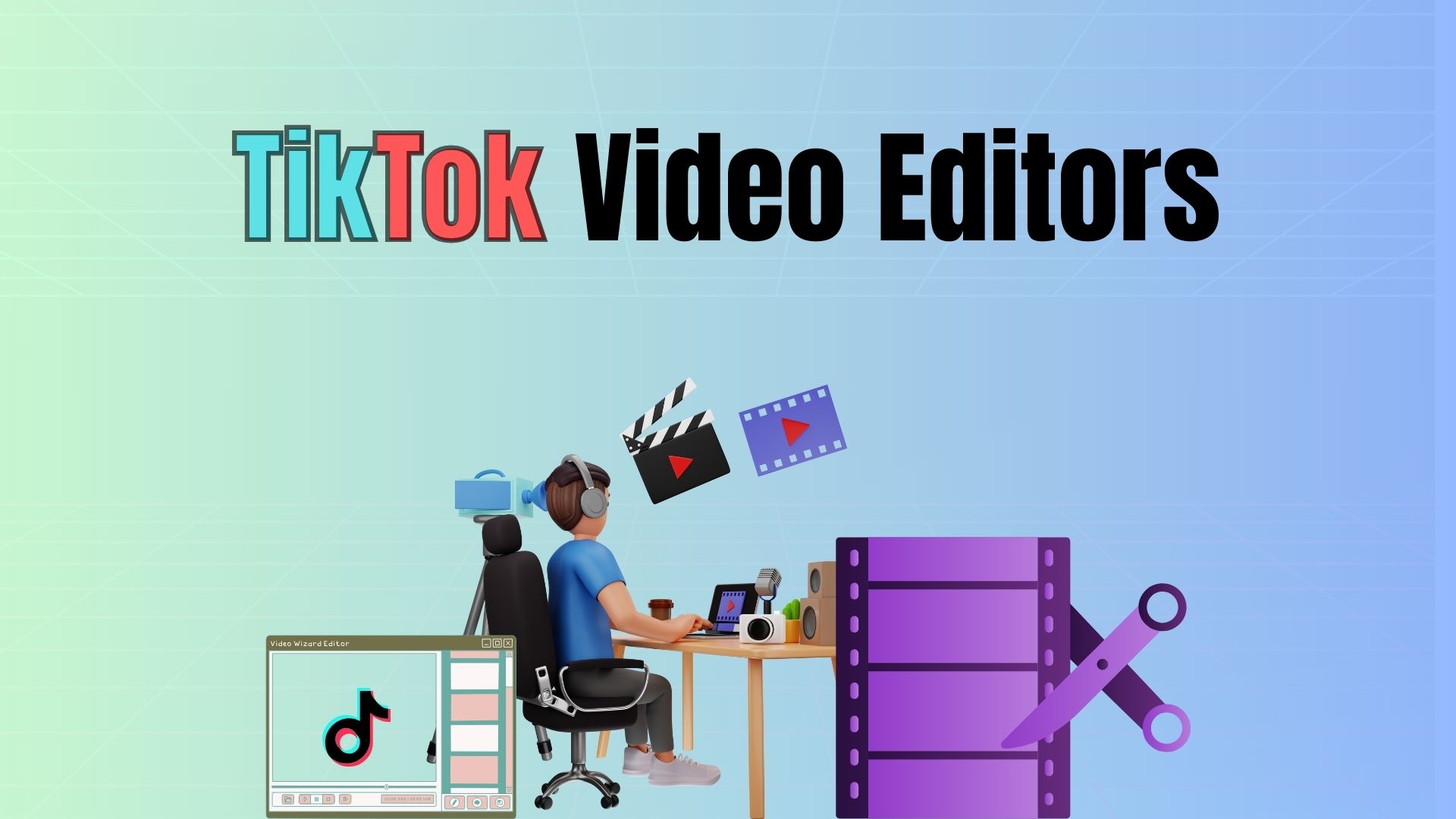 TikTok video editing apps displayed on smartphone screens for creating short-form videos.
