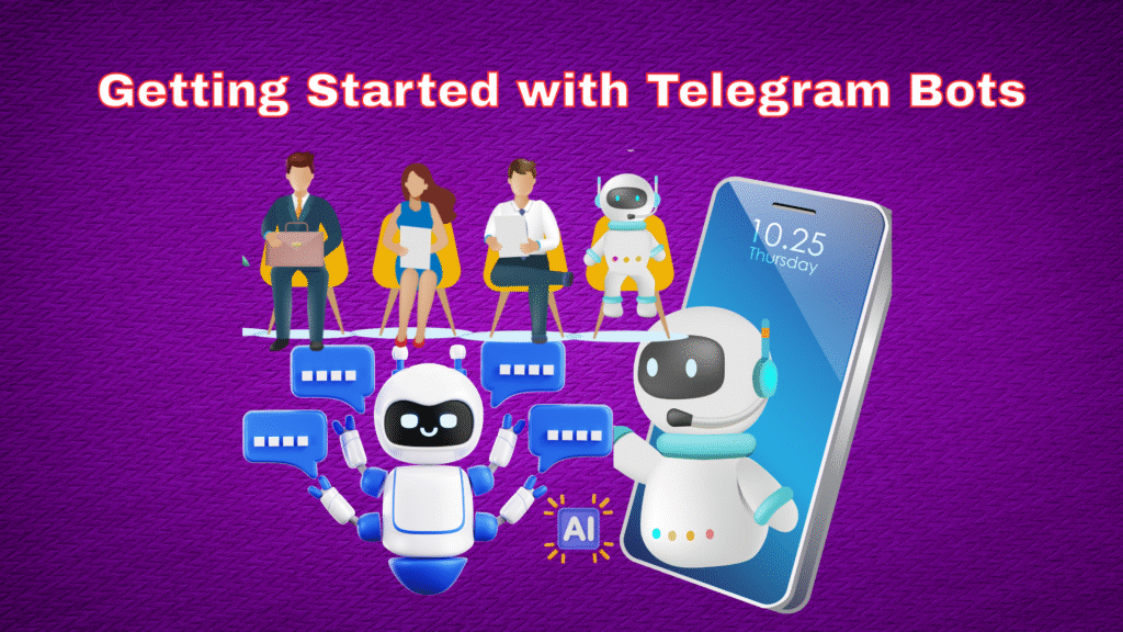 A smartphone screen displaying a Telegram chat interface with an active chatbot conversation.