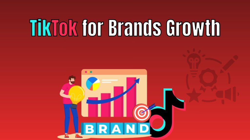 Creative illustration of businesses using TikTok for marketing growth and brand engagement.