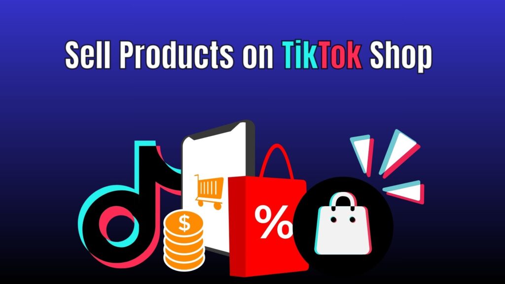 Creative illustration of TikTok Shop sellers showcasing products through videos and live streams, highlighting interactive e-commerce strategies.