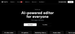 CapCut free TikTok video editor interface on mobile screen.