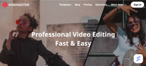 KineMaster mobile app editing a TikTok short-form video.
