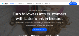 Later’s Linkin.bio interface showing clickable posts and visual feed integration.