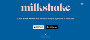 Milkshake app creating stylish mini-website for TikTok bios.