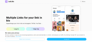 Lnk.Bio minimal link in bio page with unlimited links.