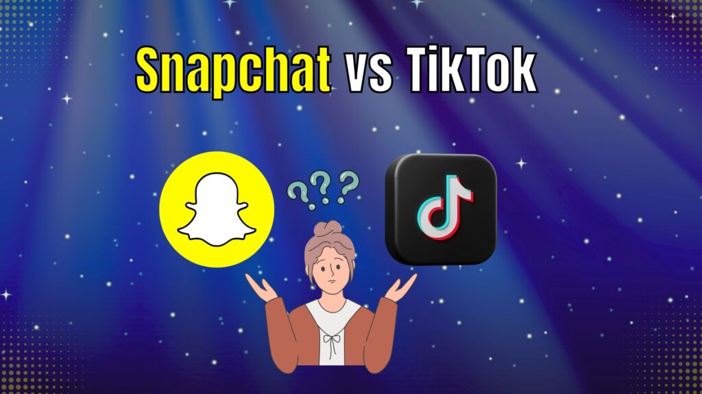 Snapchat vs TikTok: Which Platform Wins in 2026? A split-screen comparison showing the Snapchat ghost logo and TikTok music note logo with icons representing short videos, filters, and social engagement features.