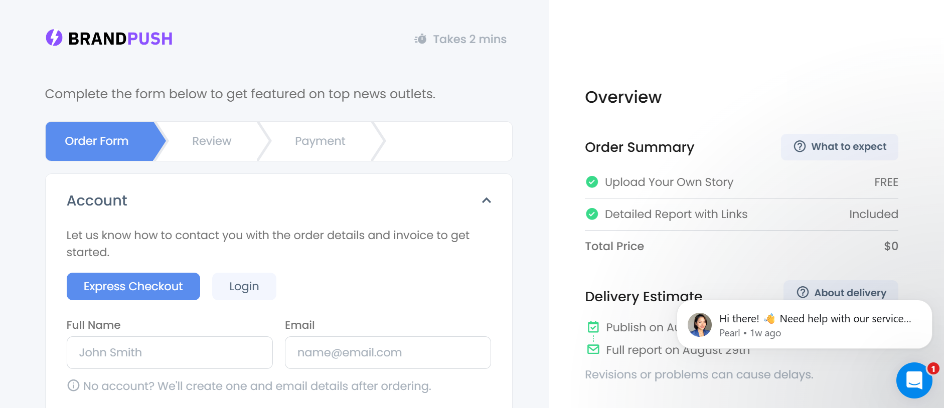 brandpush order form