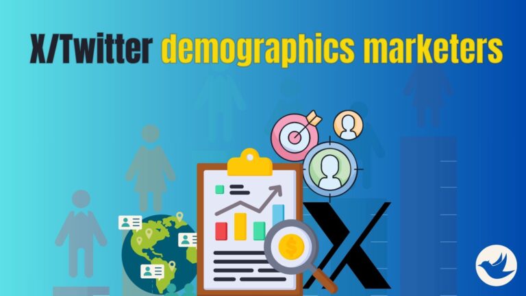 Global demographics of X (Twitter) users showing age, gender, location, income, and interests, helping marketers create targeted campaigns.
