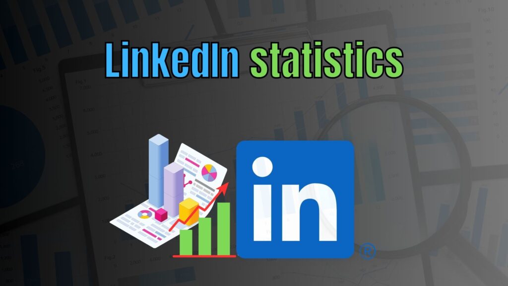 Infographic showing key LinkedIn statistics including user growth, engagement rates, and marketing performance insights.