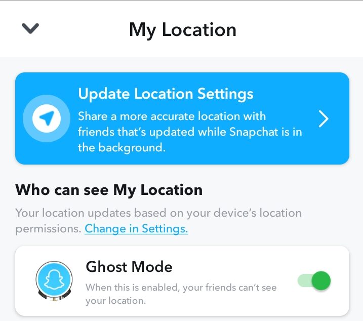 Hide Location Using Ghost Mode