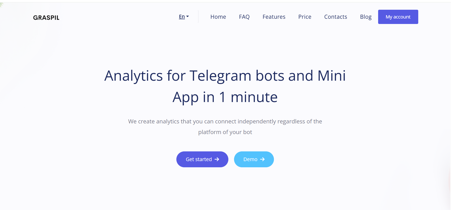 Graspil Telegram interface with engagement features and monetization tools for channels.