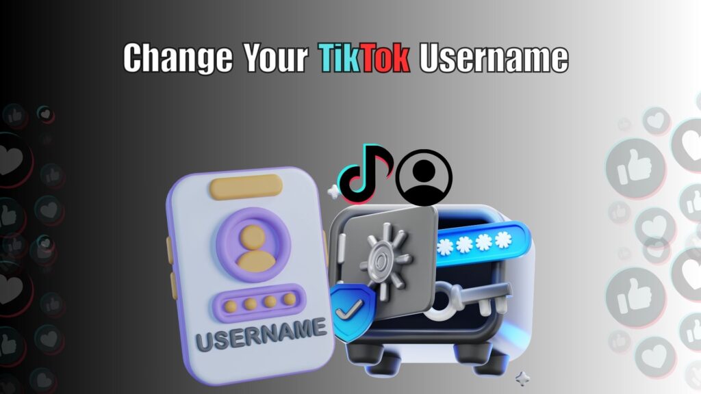 A smartphone screen with the TikTok app open, showing the profile settings page where the username can be edited.