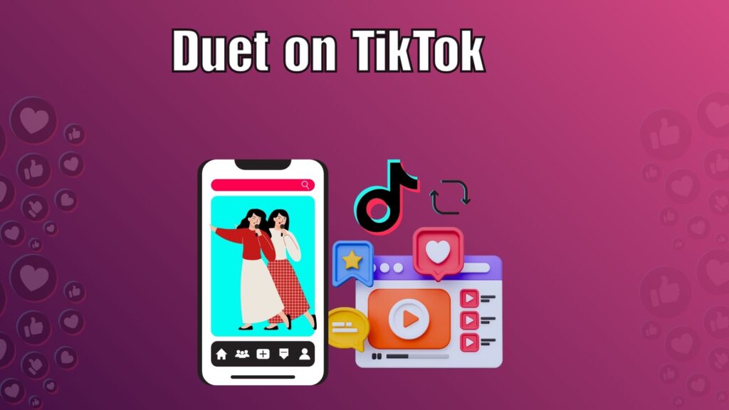 Two TikTok videos displayed side by side on a smartphone screen showing the duet feature in action.