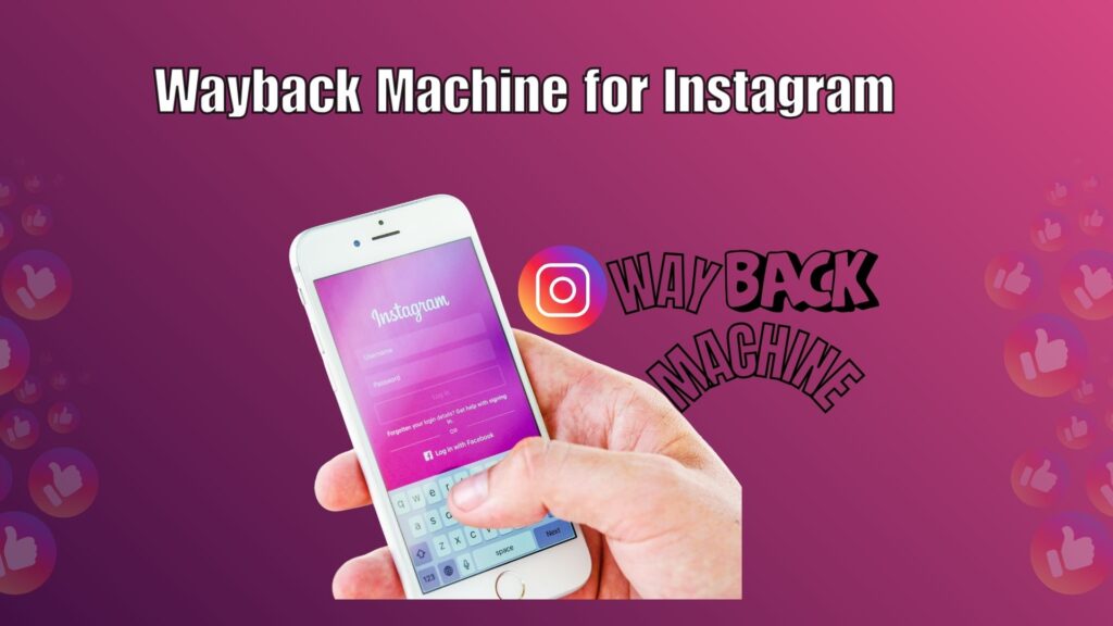 Wayback Machine displaying archived Instagram profile snapshots on a web browser.