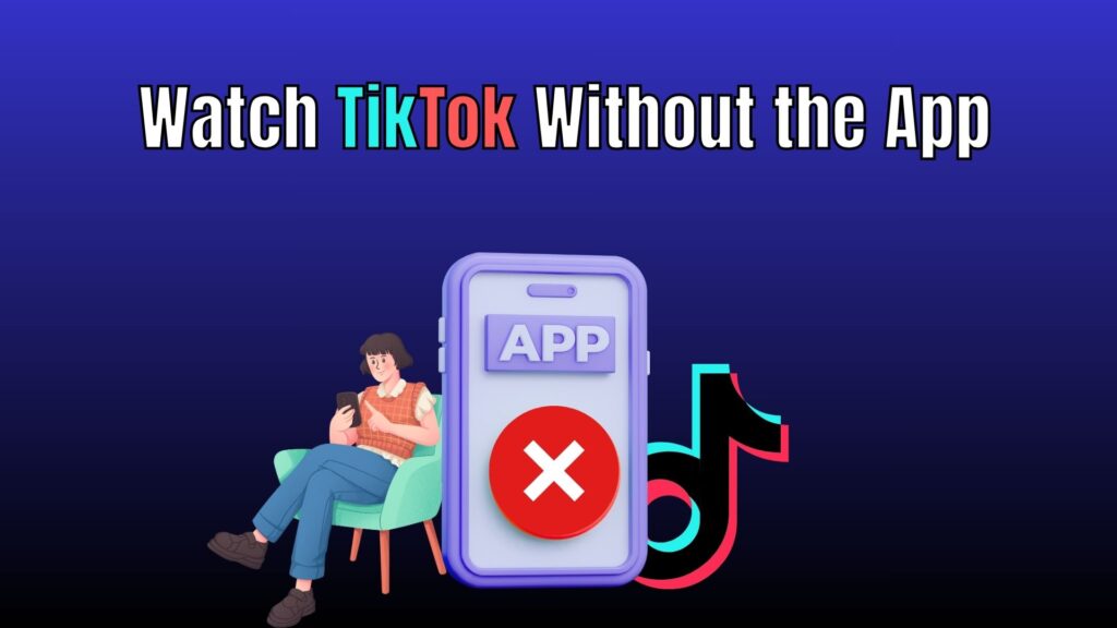 Illustration of a user browsing TikTok on a smart TV without using the app.