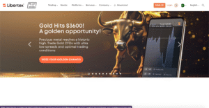 Visual representation of Libertex Affiliates program emphasizing high payouts and multi-asset trading platform