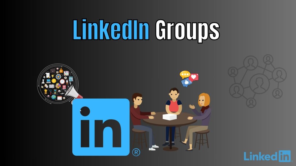 Professional LinkedIn groups interface showing members networking, sharing posts, and collaborating online.