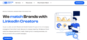 The creatormatch platform interface 