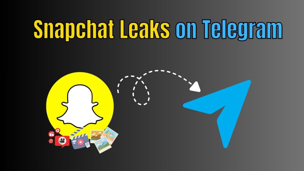 Conceptual illustration showing Snapchat content being shared across Telegram channels, symbolizing privacy risks and data leaks.
