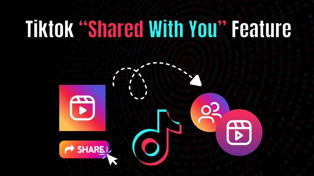 Conceptual illustration of TikTok’s ‘Shared with You’ feature highlighting user-shared video recommendations for personalized engagement.