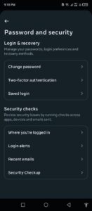 instagram password change on mobile