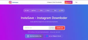 Illustration of InstaSave functionality used for quick saving and reposting of Instagram media.