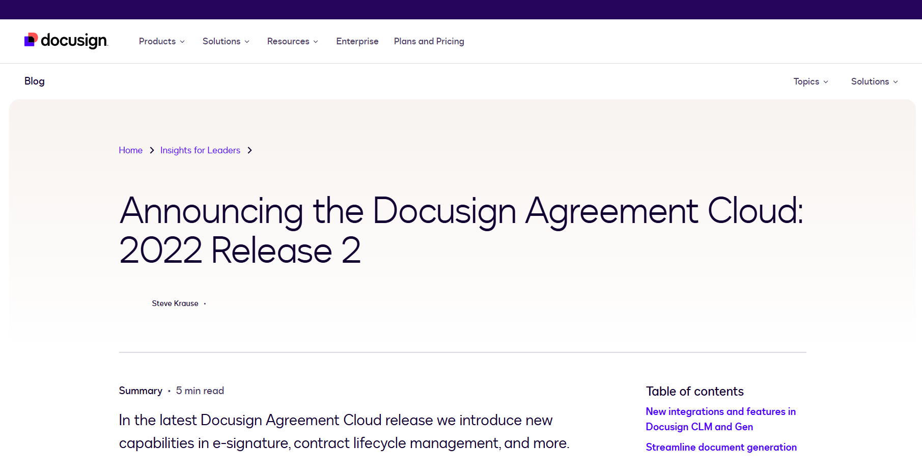 DocuSign Agreement Cloud