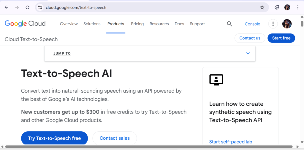 Google Cloud Text-to-Speech
