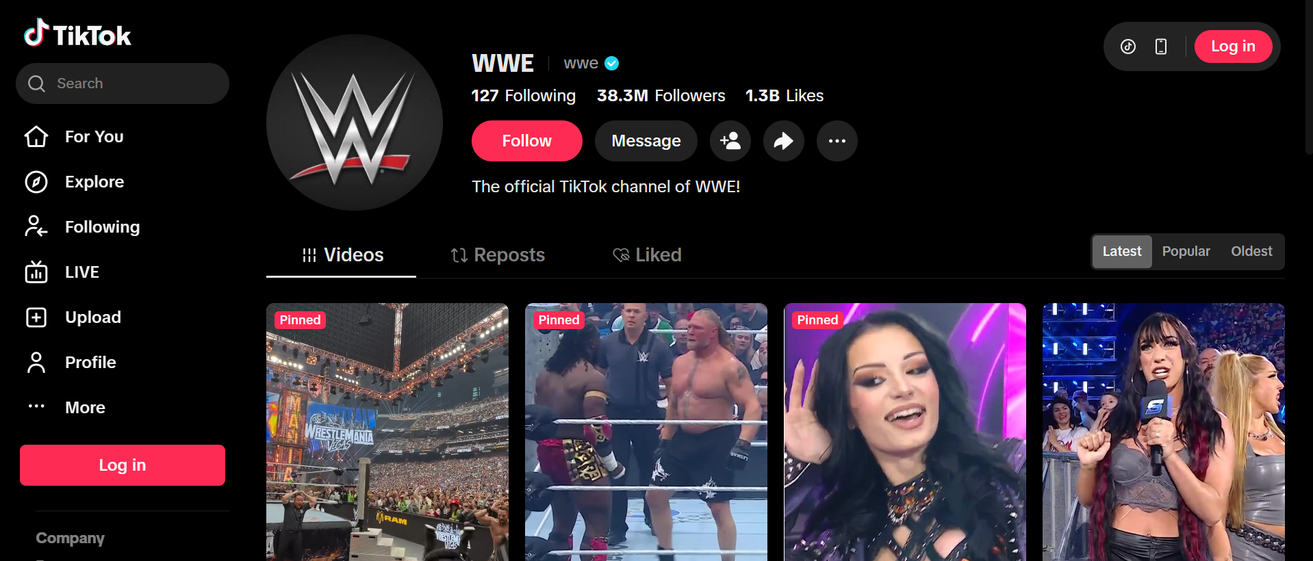 WWE – Official TikTok account of World Wrestling Entertainment